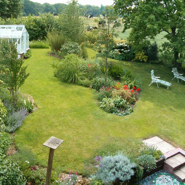 The same garden designed to harmonise with the Somerset landscape