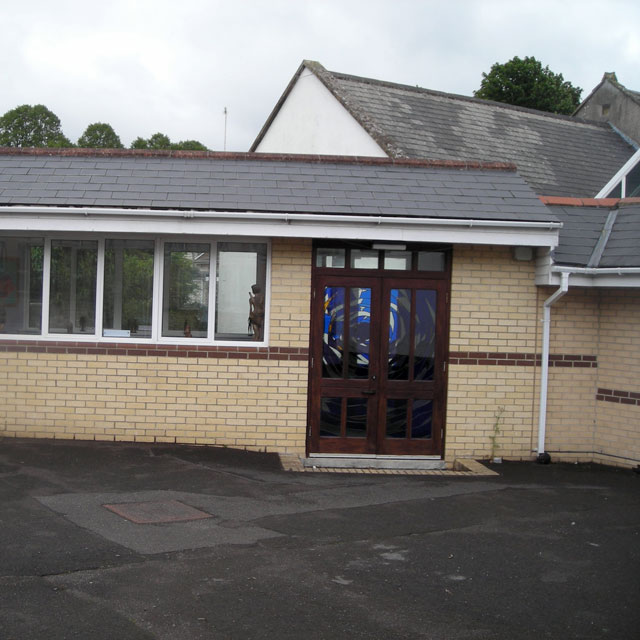 A courtyard at a primary school at Midsomer Norton, Somerset